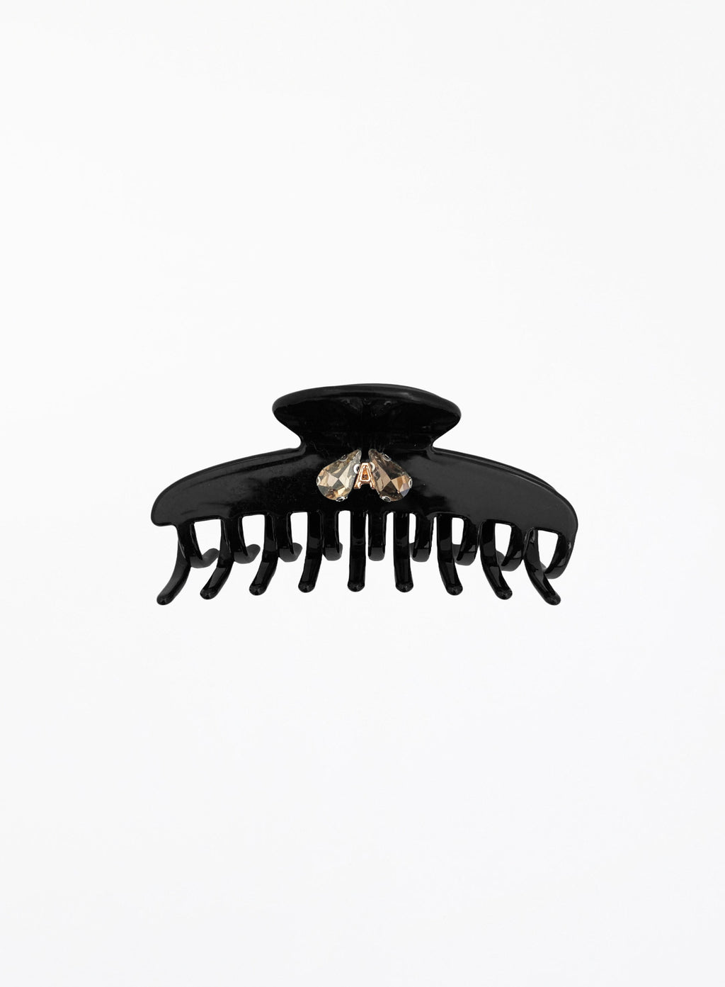 Black Embellished Acetate Hair Claw 