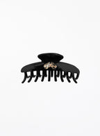 Black Embellished Acetate Hair Claw 