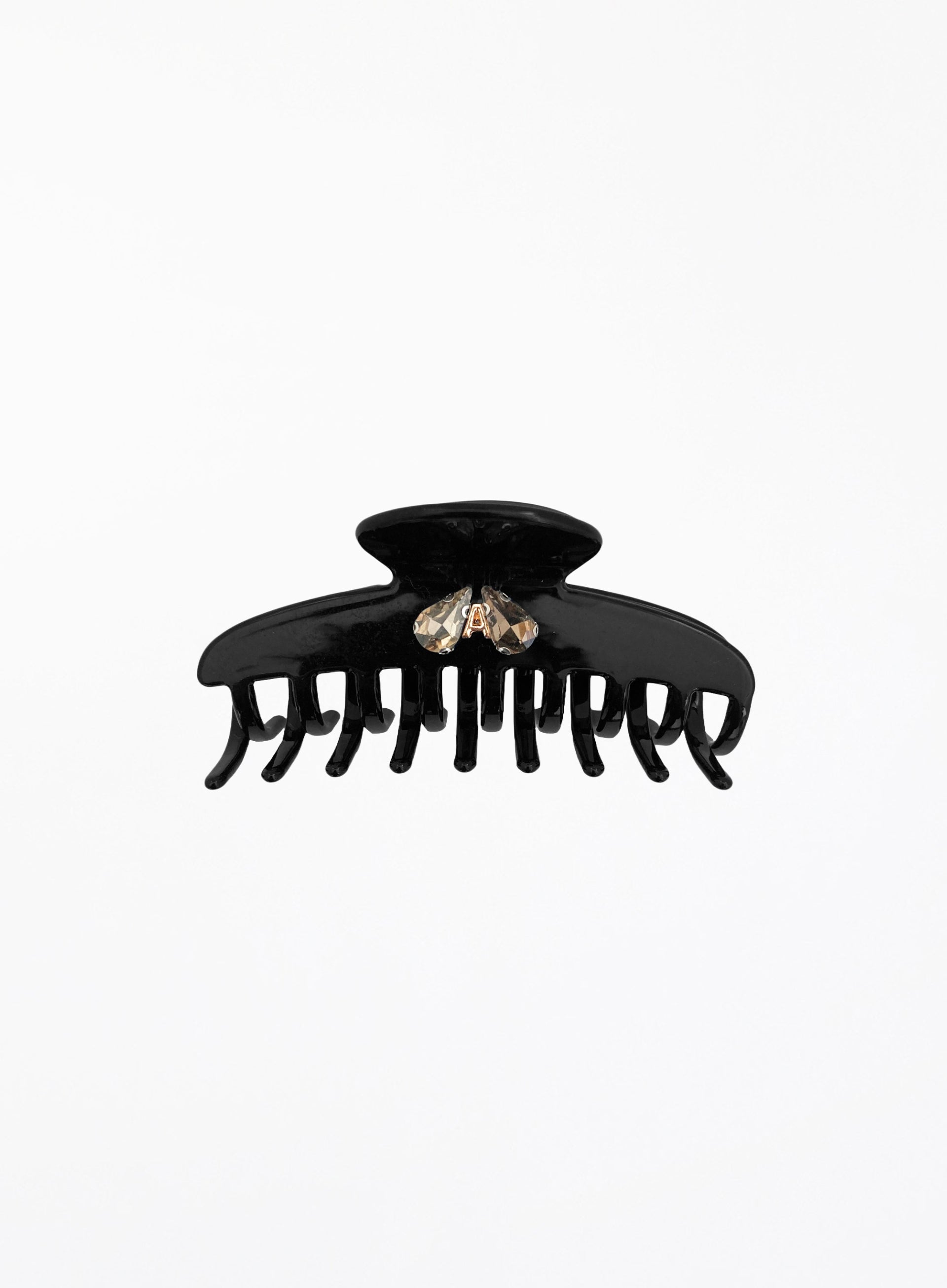 Black Embellished Acetate Hair Claw 