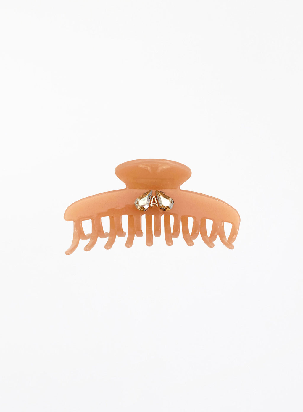 Rachelle Rhinestone Embellished Cellulose Acetate Hair Claw - Peach