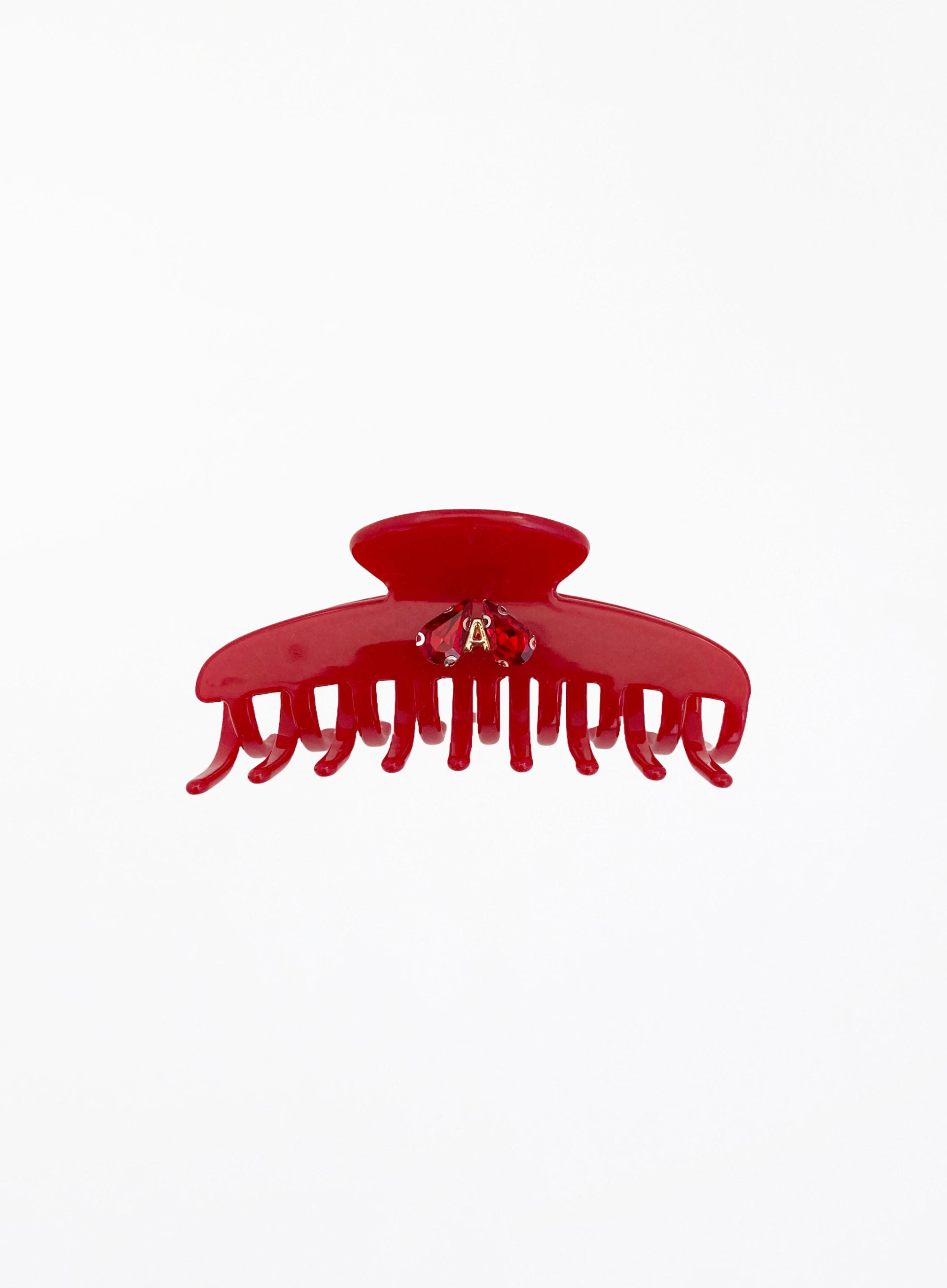Red Embellished Acetate Hair Claw