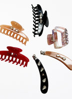 Attila Rhinestone Embellished Cellulose Acetate Hair Claw - Crimson