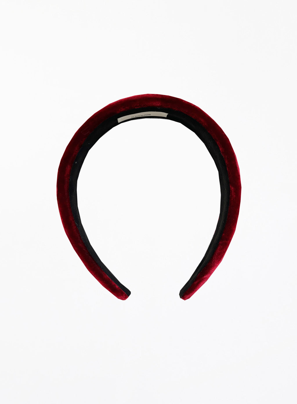 Red and black headband on a white background