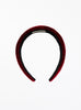 Red and black headband on a white background