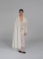 White Fringed Cashmere Scarf