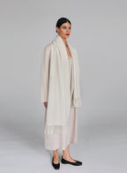 White Fringed Cashmere Scarf