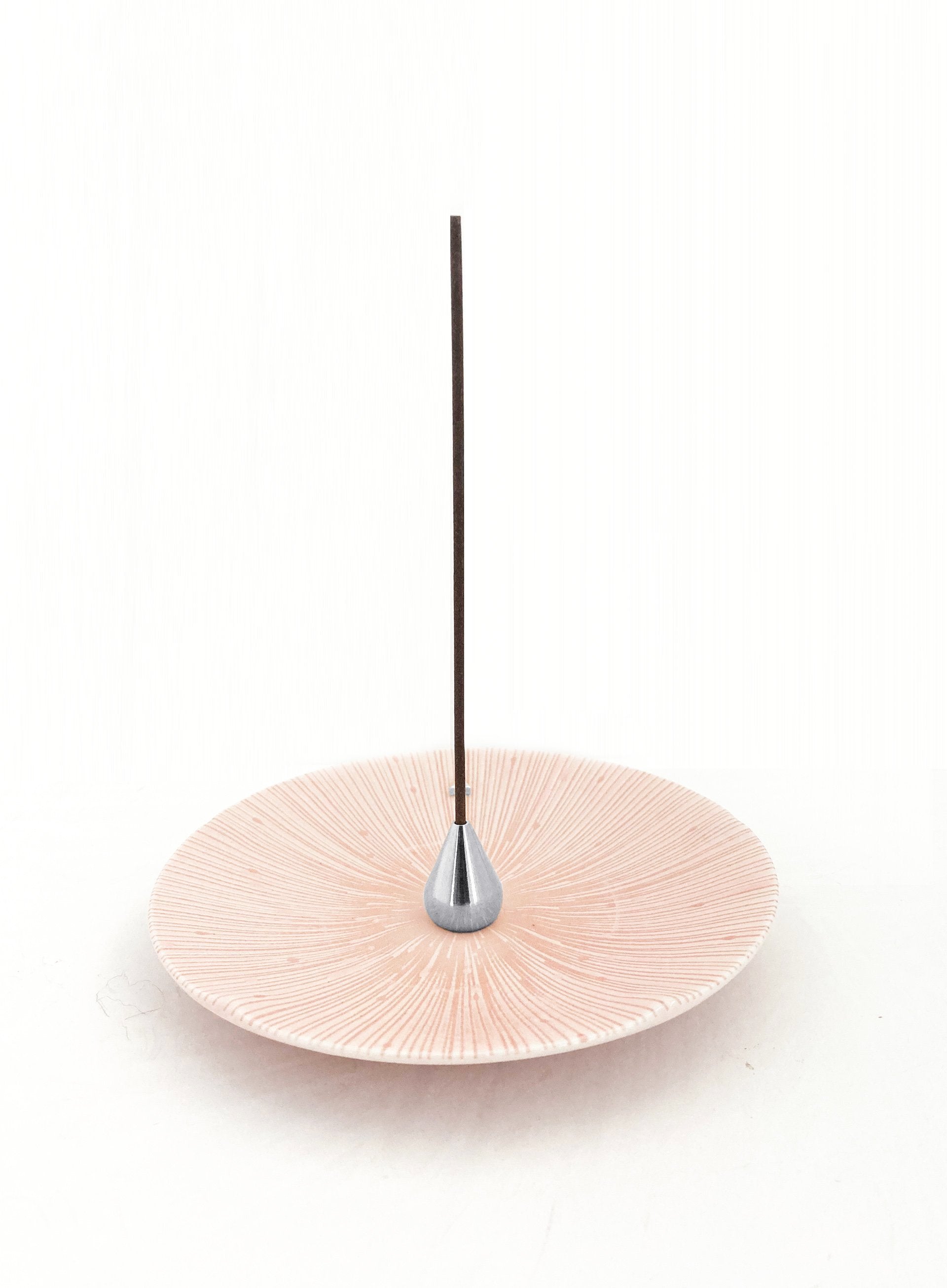 Luciena Ceramic Incense Holder - Rose Silver