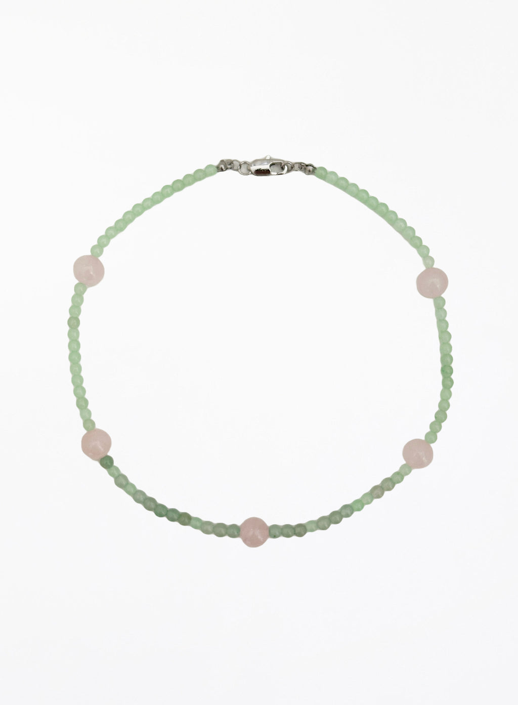 green mix stones beaded collar necklace