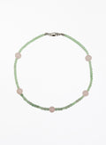 green mix stones beaded collar necklace