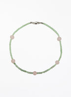 green mix stones beaded collar necklace