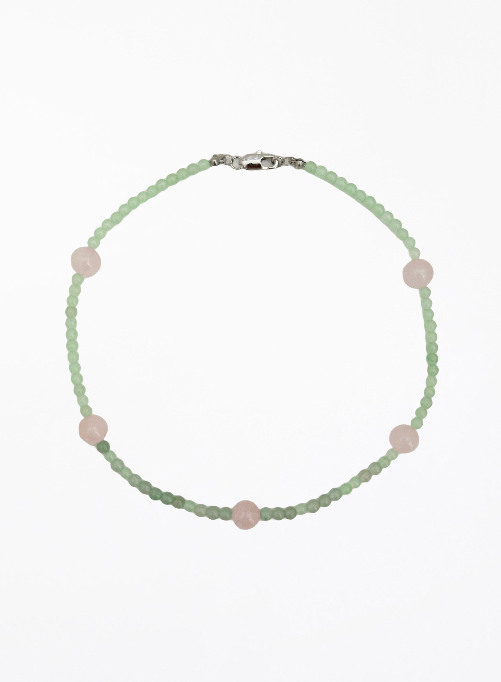 green mix stones beaded collar necklace