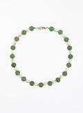 green stone pearl beaded collar necklace