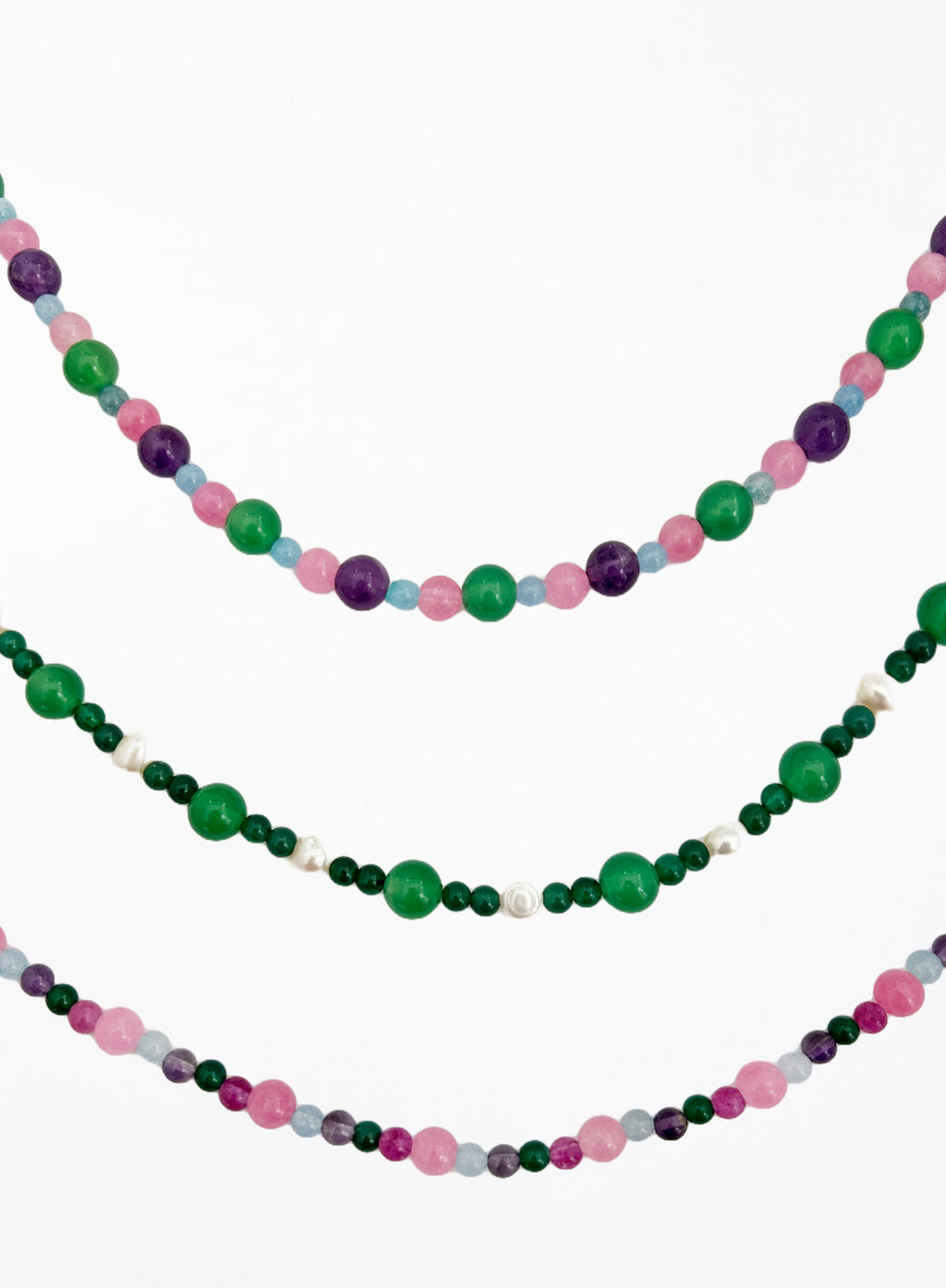 mix stones beaded collar necklace