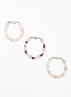 rose quartz amethyst pearl mix stone beaded bracelet