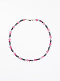 pink mix stones beaded collar necklace