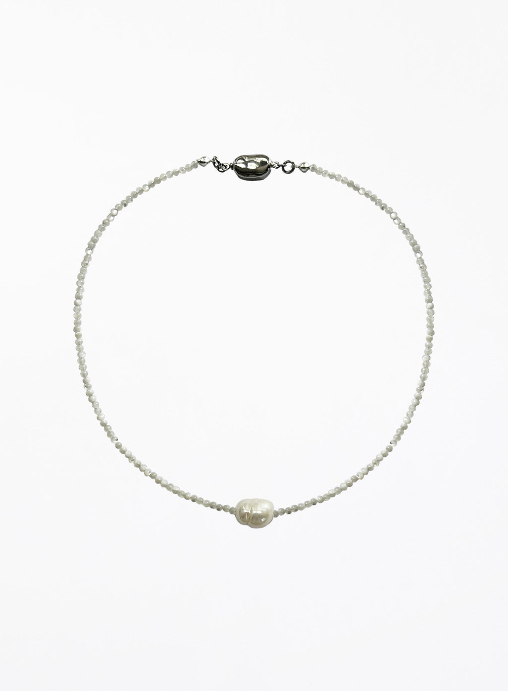 Pearl necklace on a white background