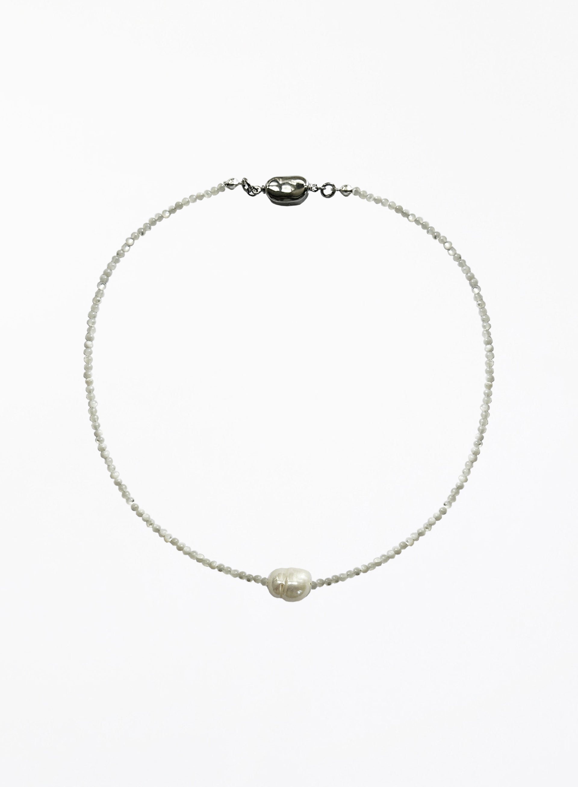 Pearl necklace on a white background