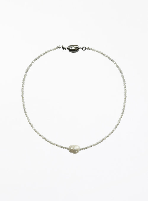 Pearl necklace on a white background
