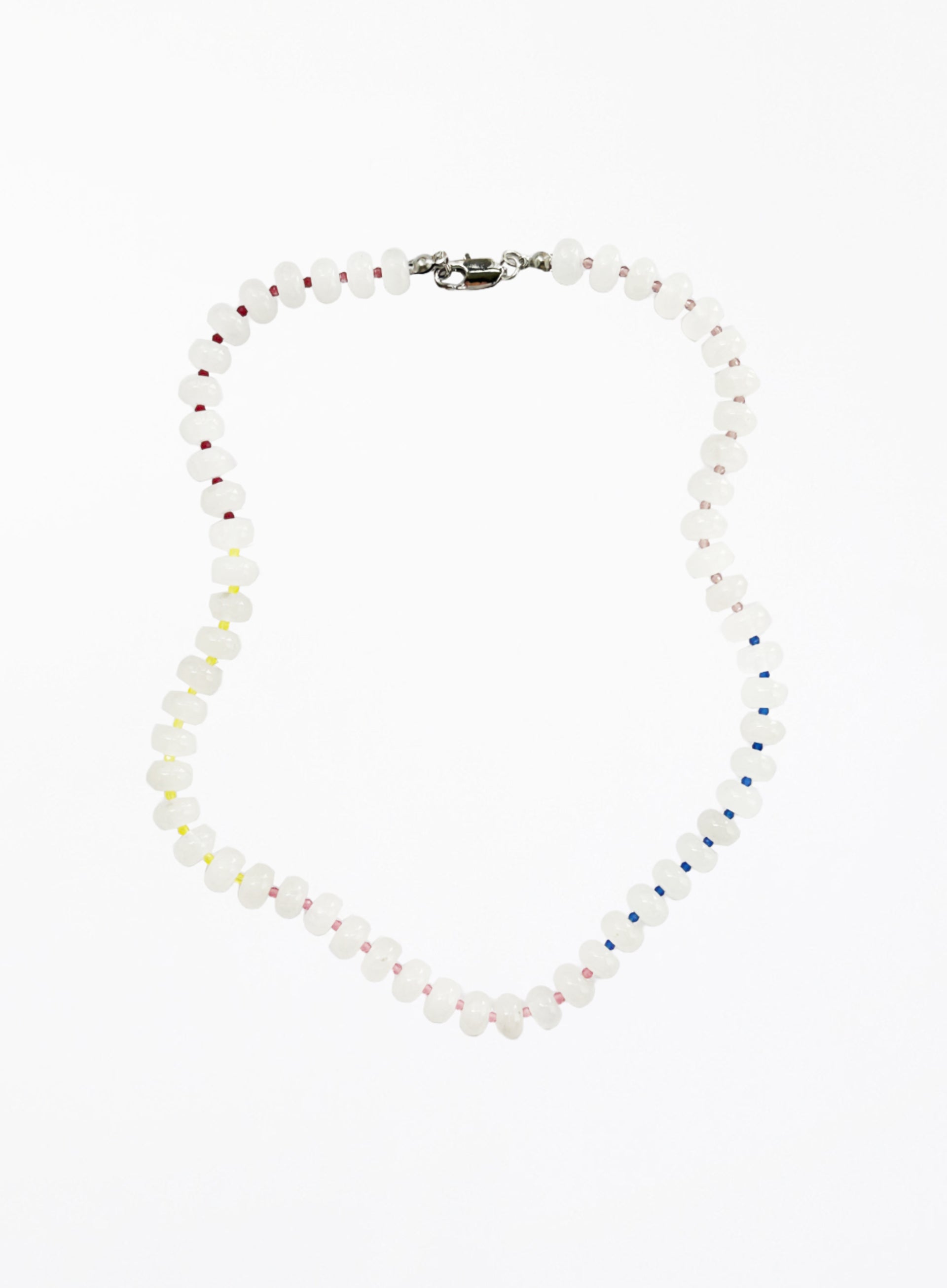 white jade natural stones necklace