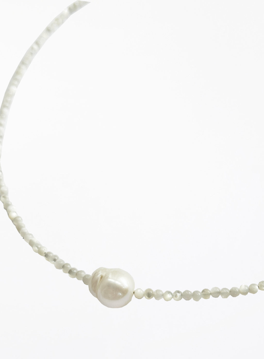 Pearl necklace on a white background