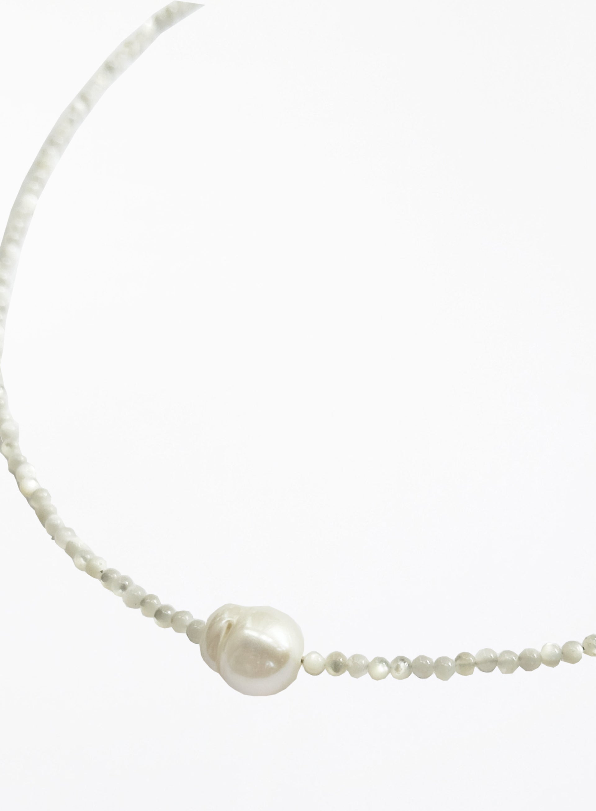 Pearl necklace on a white background