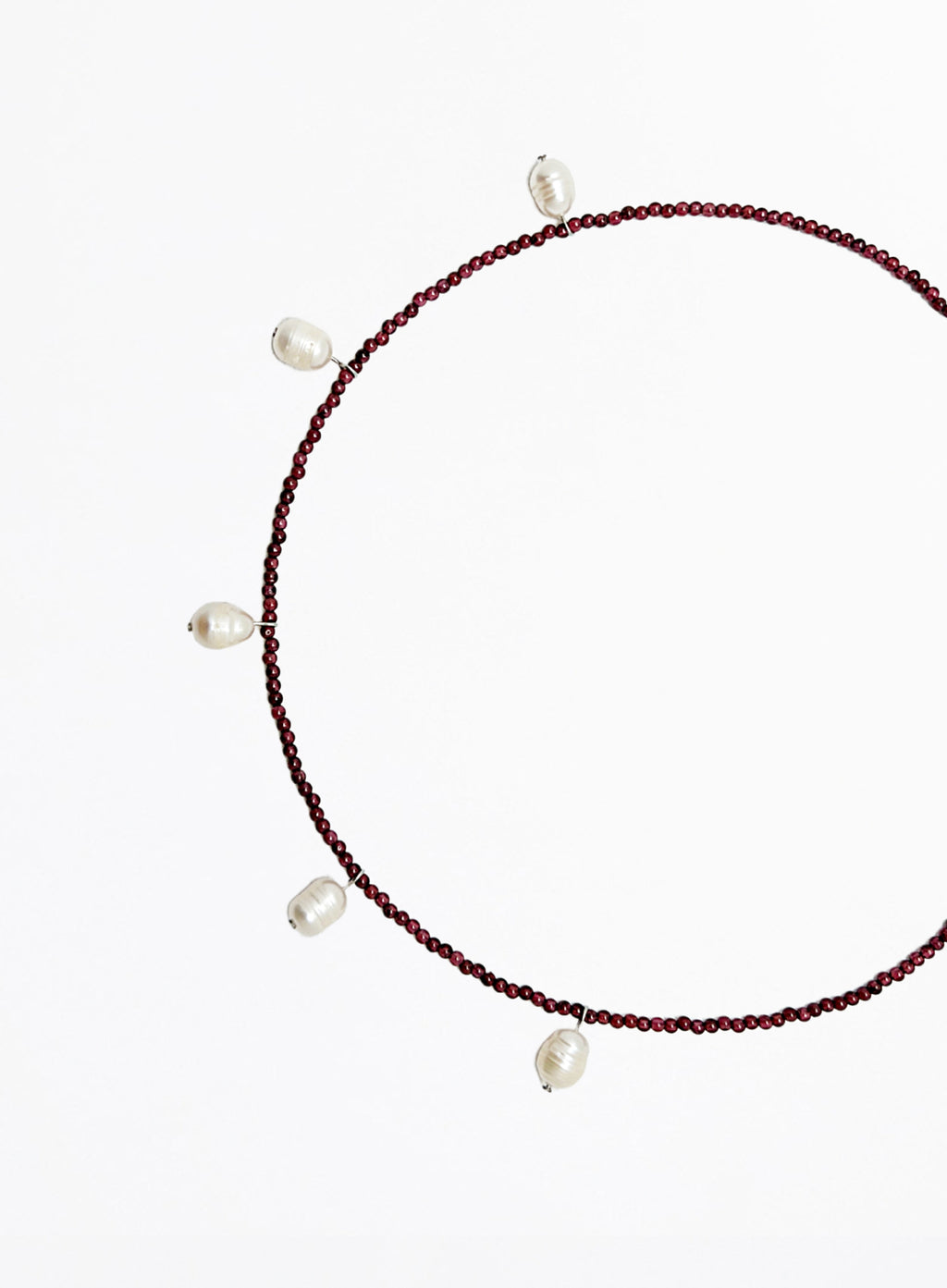 Deray Cultured Pearl Garnet Collar Necklace