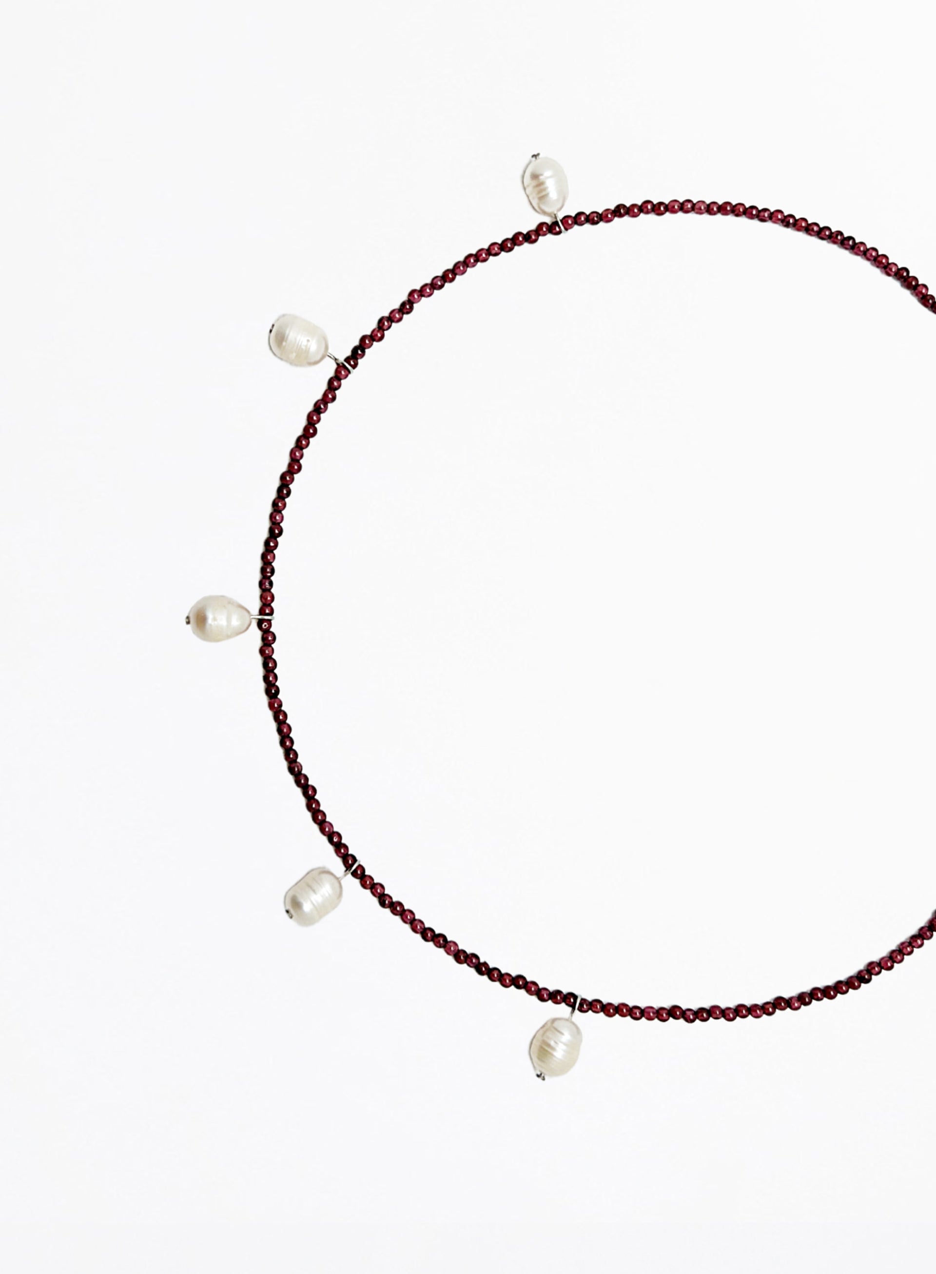 Deray Cultured Pearl Garnet Collar Necklace
