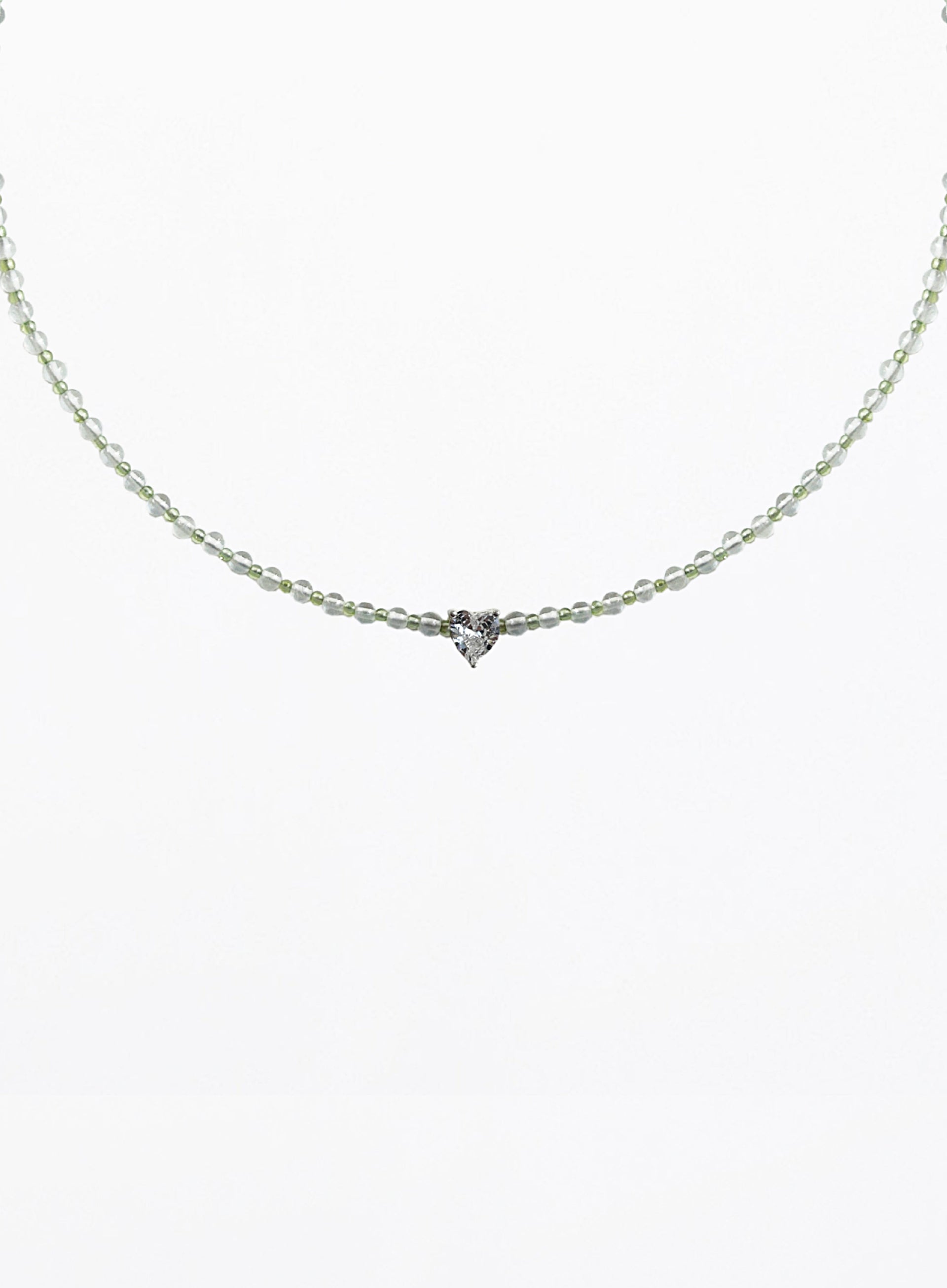 Simone Peridot Clear Quartz Necklace