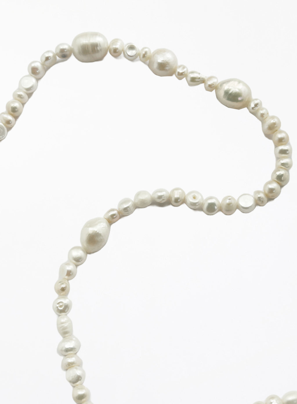 Pearl necklace on a white background