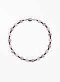 rose quartz amethyst chalcedony collar necklace with stainless steel clasp