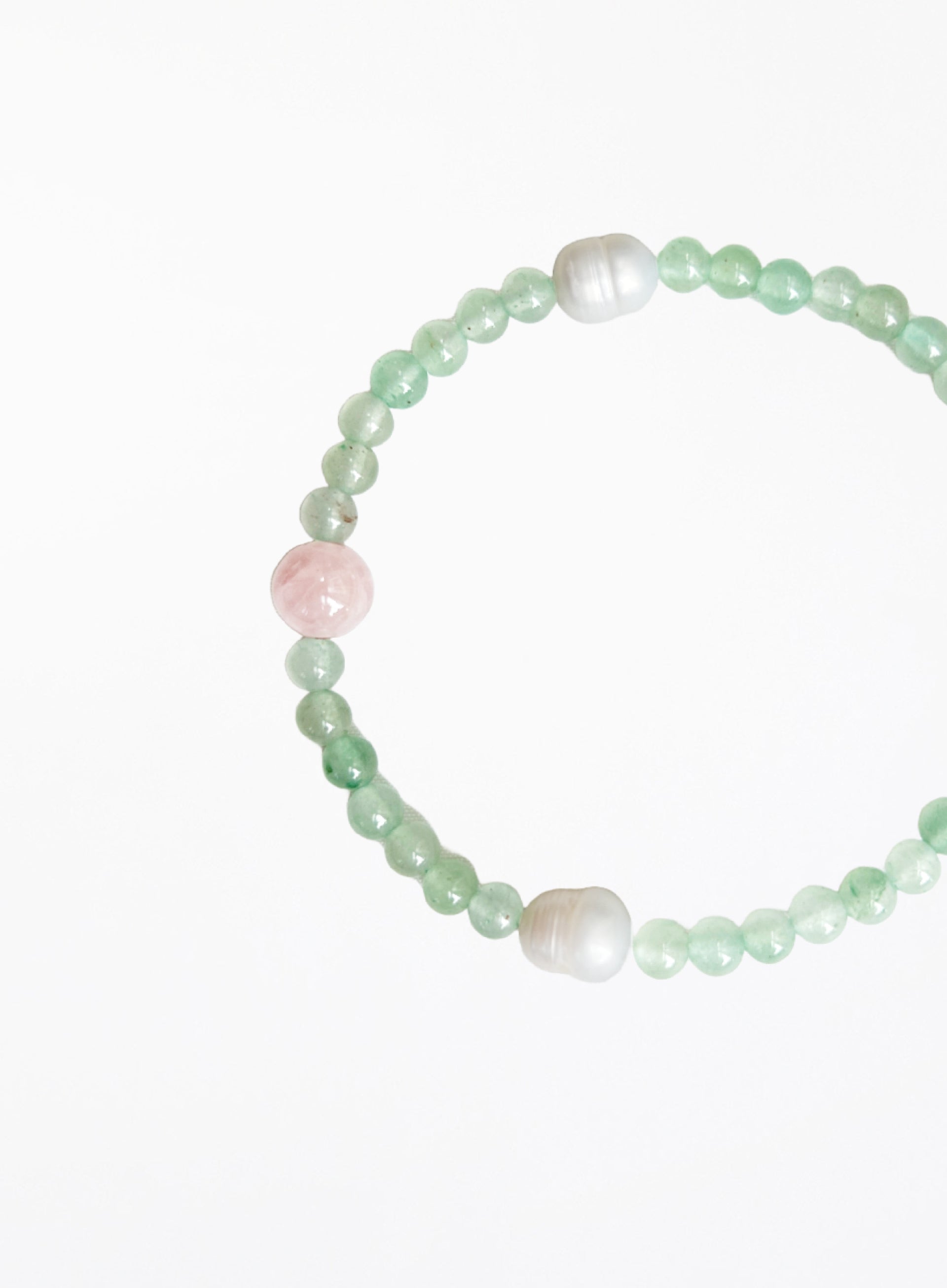 rose quartz pearl bracelet 