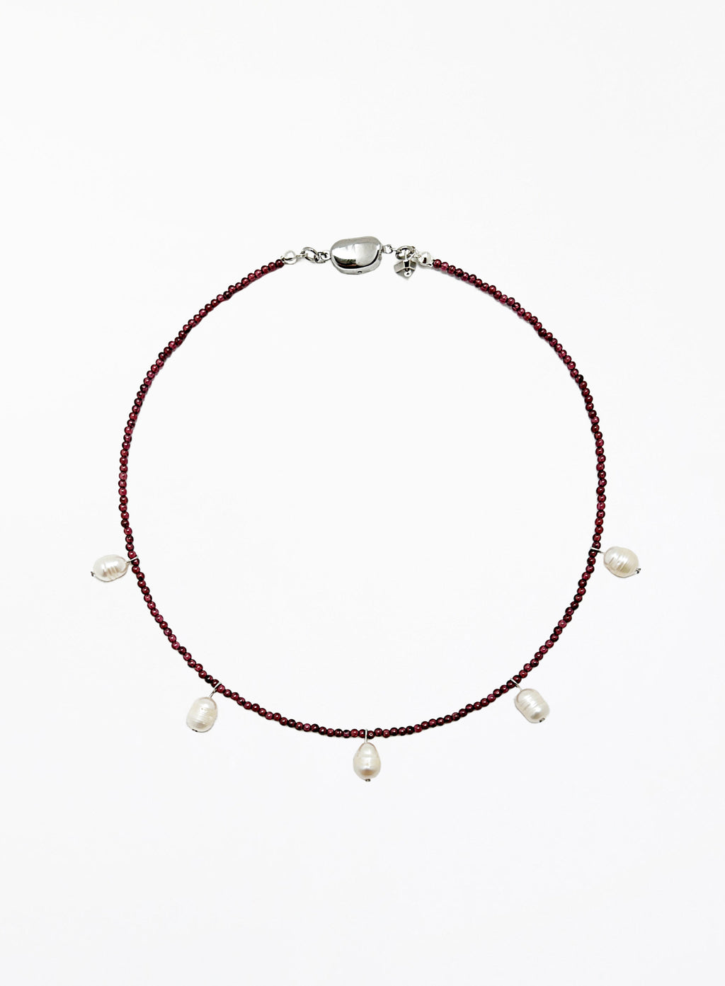 Deray Cultured Pearl Garnet Collar Necklace