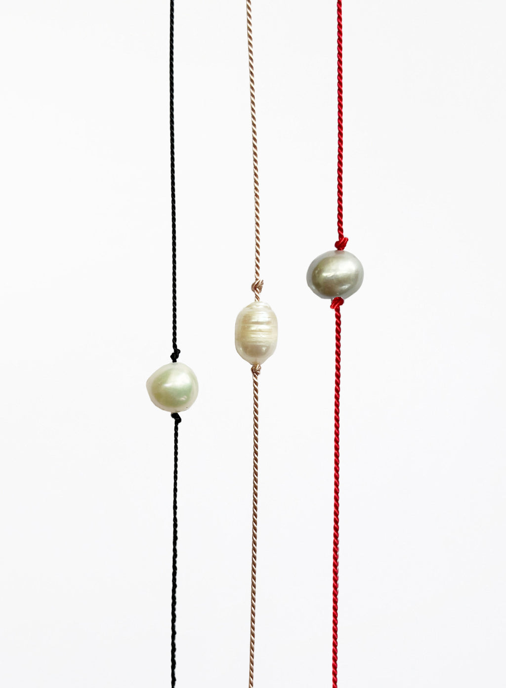 pearl silk cord bracelet