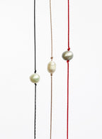 pearl silk cord bracelet