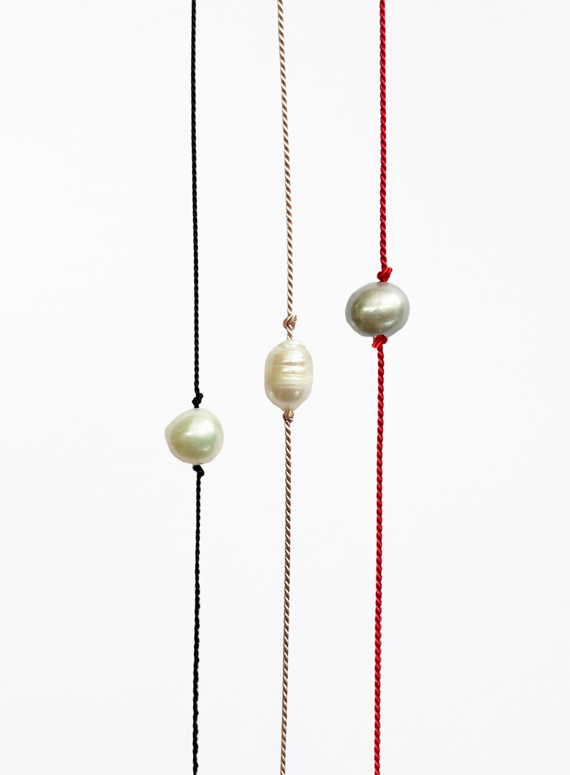 pearl silk cord bracelet