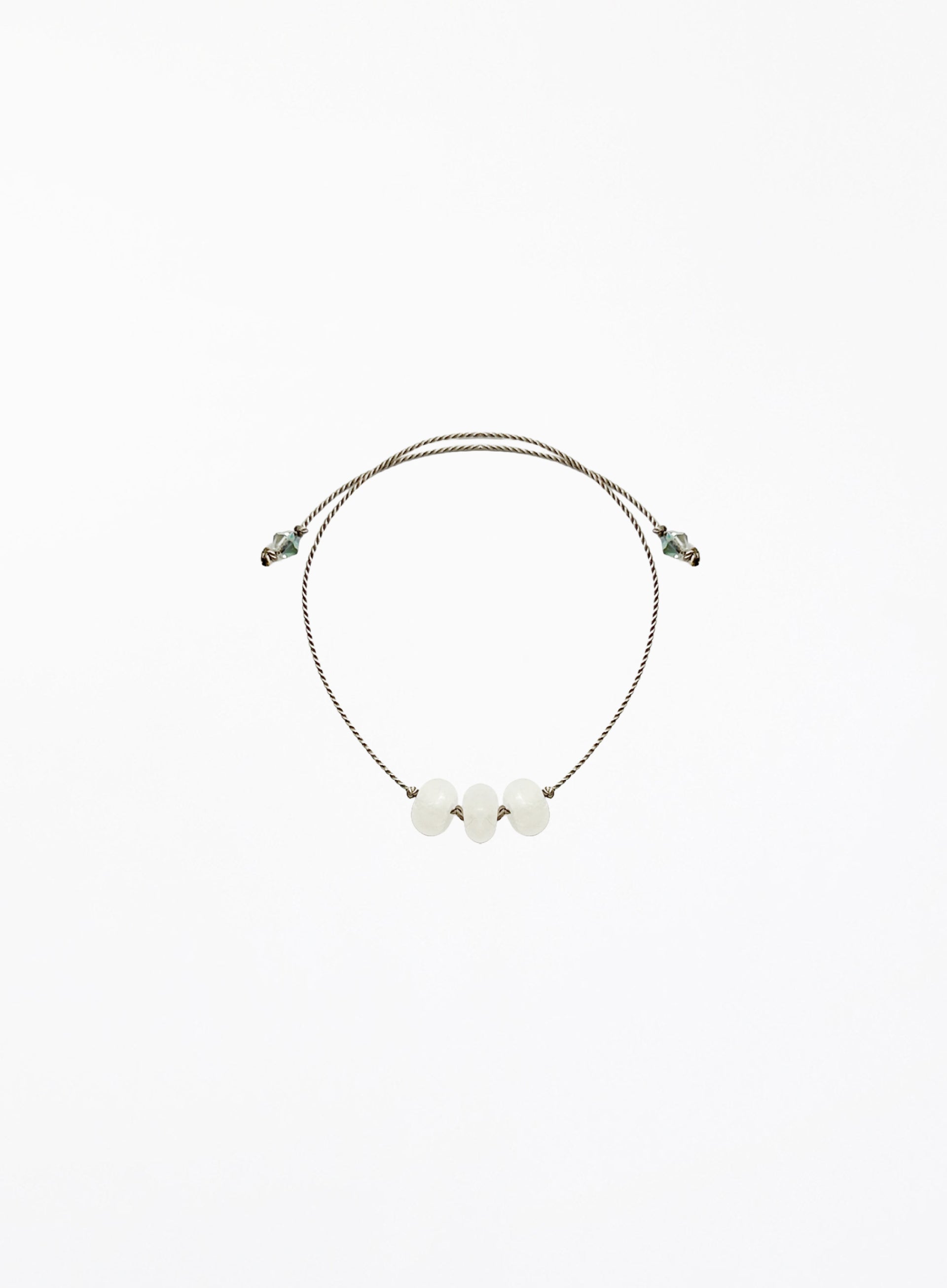 white jade silk cord bracelet
