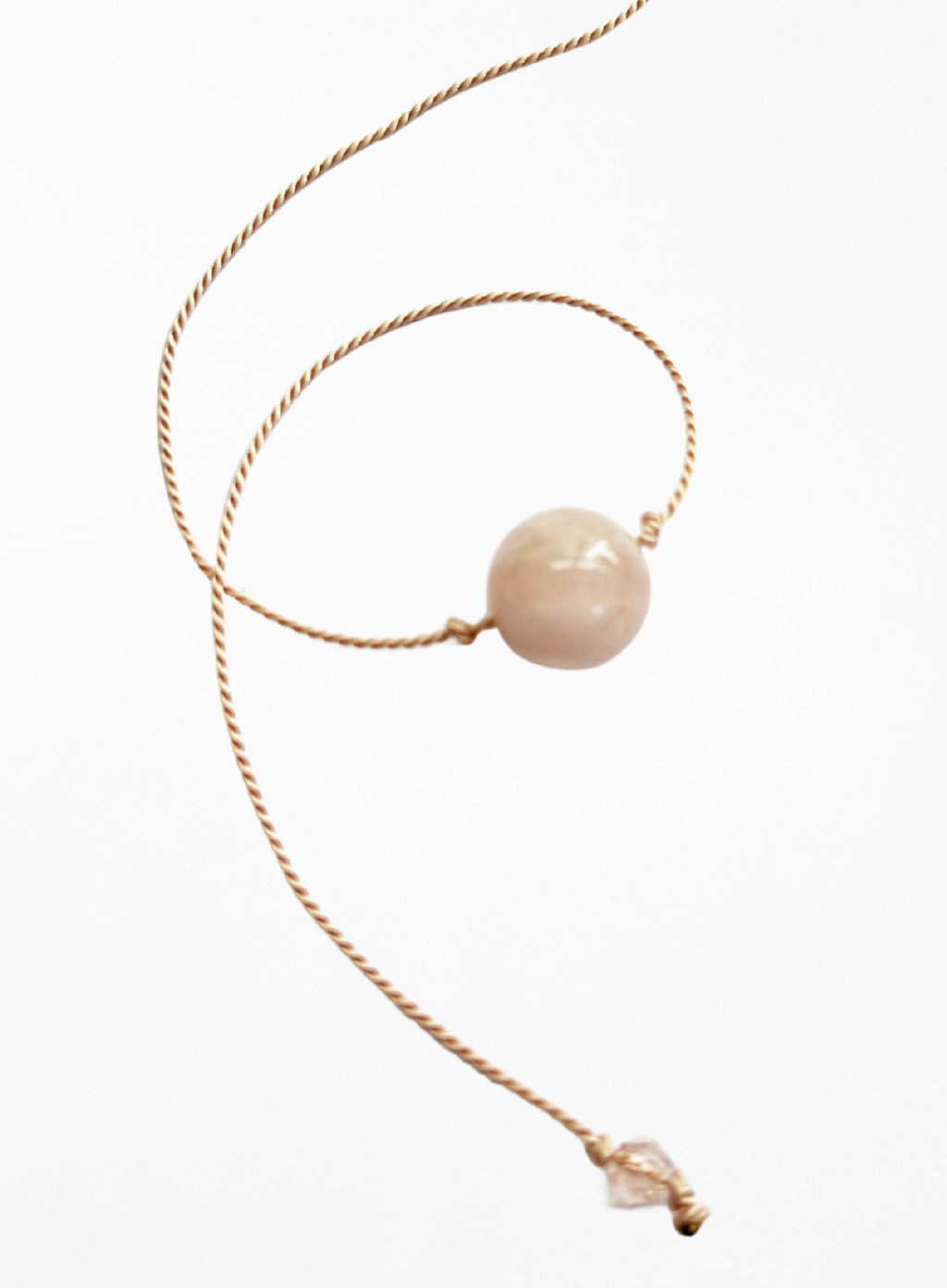 rose quartz pink silk cord bracelet