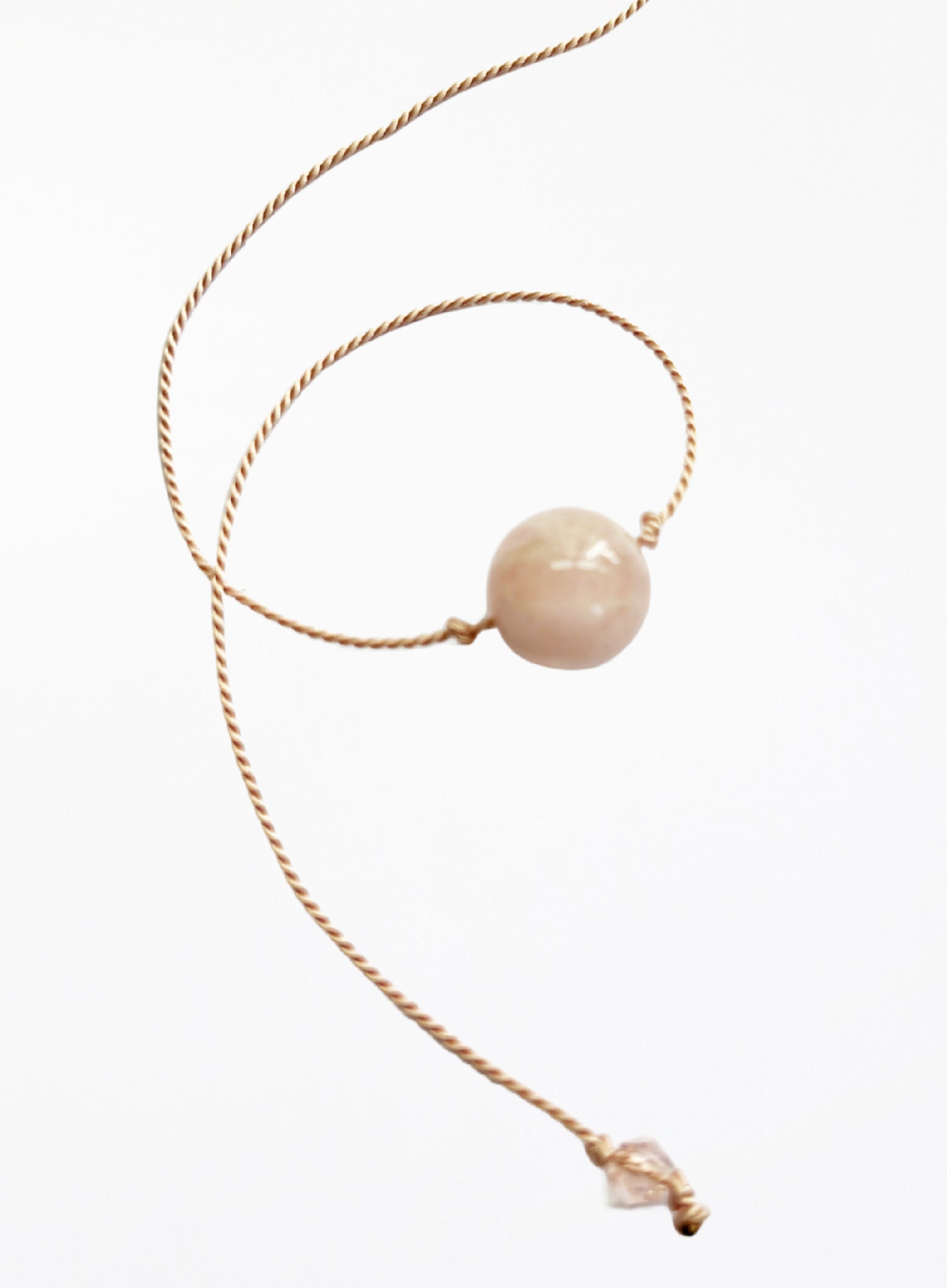 rose quartz pink silk cord bracelet