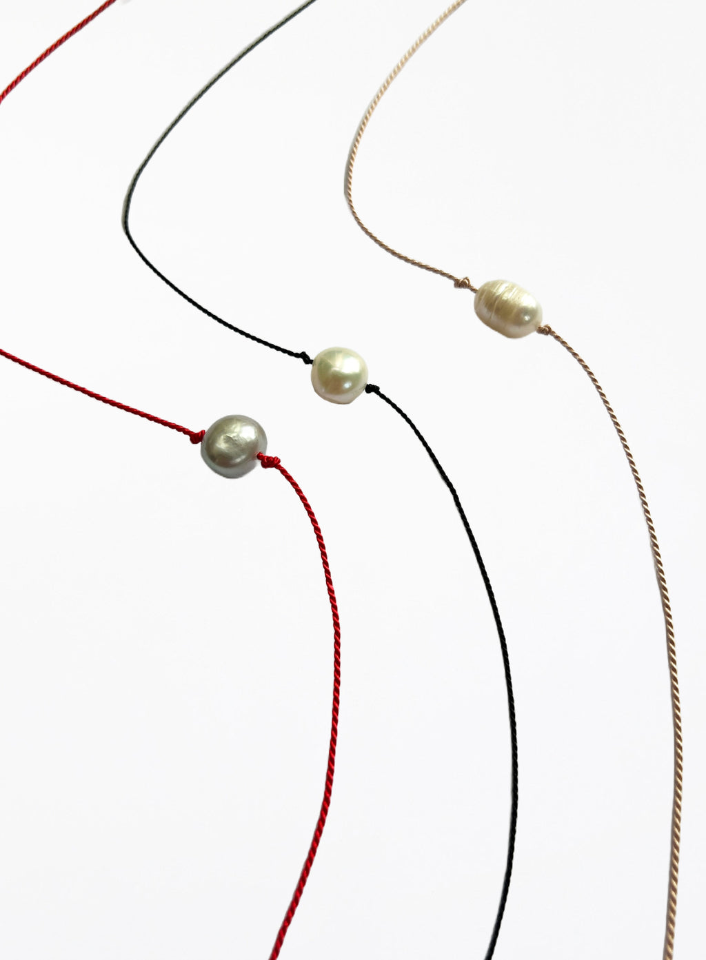 pearl silk cord bracelet