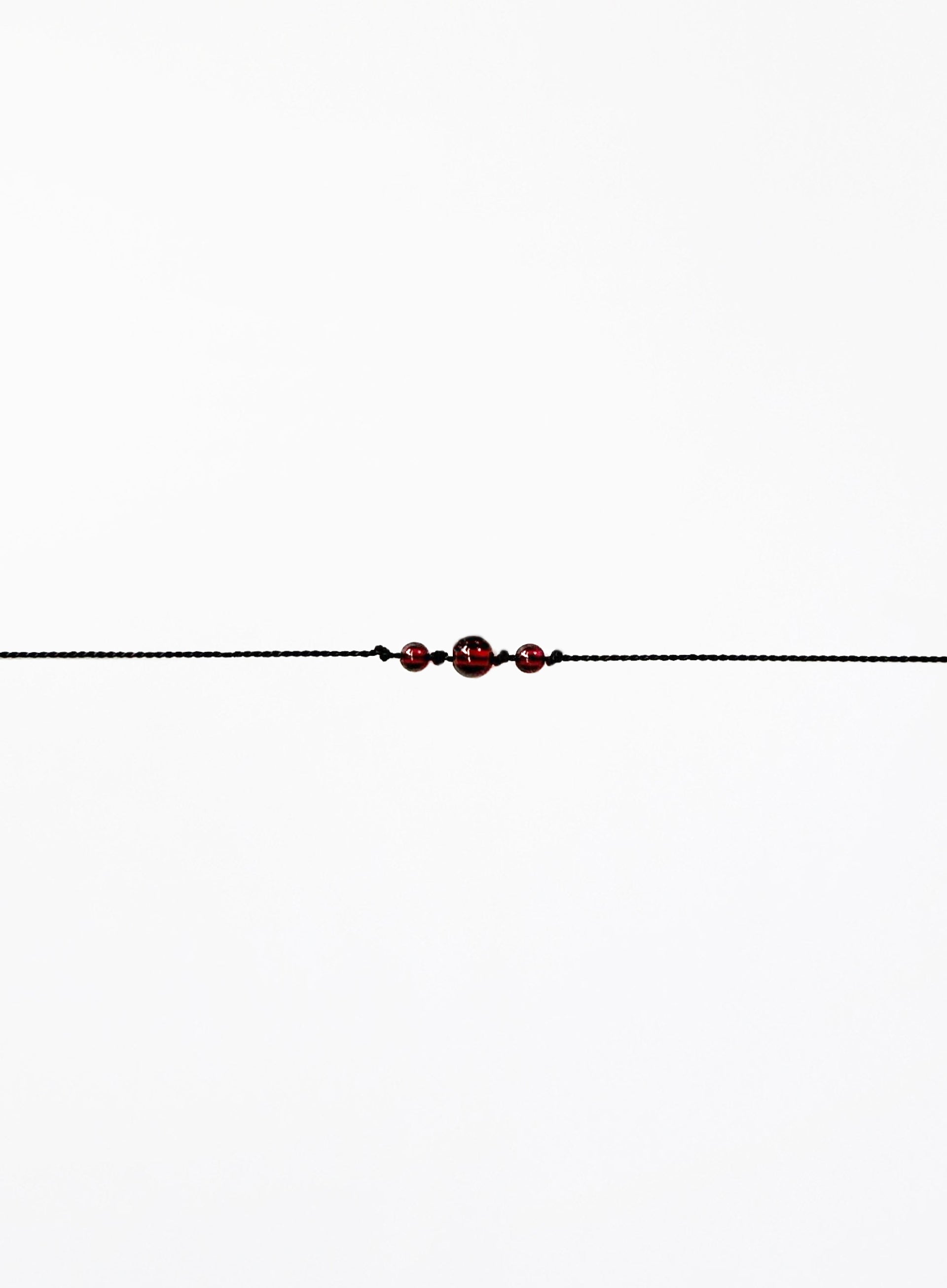 garnet silk cord bracelet