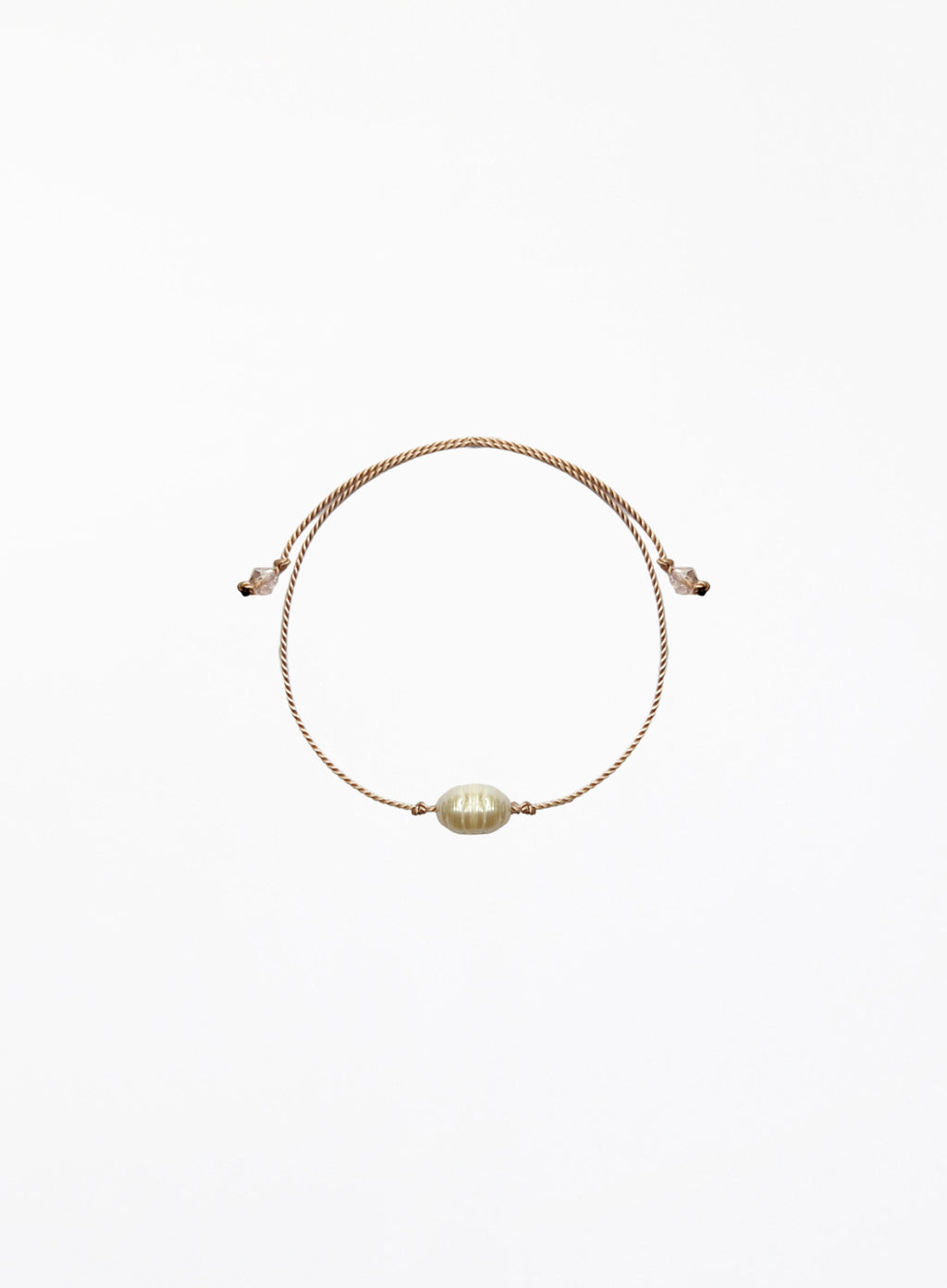 pearl pink silk cord bracelet