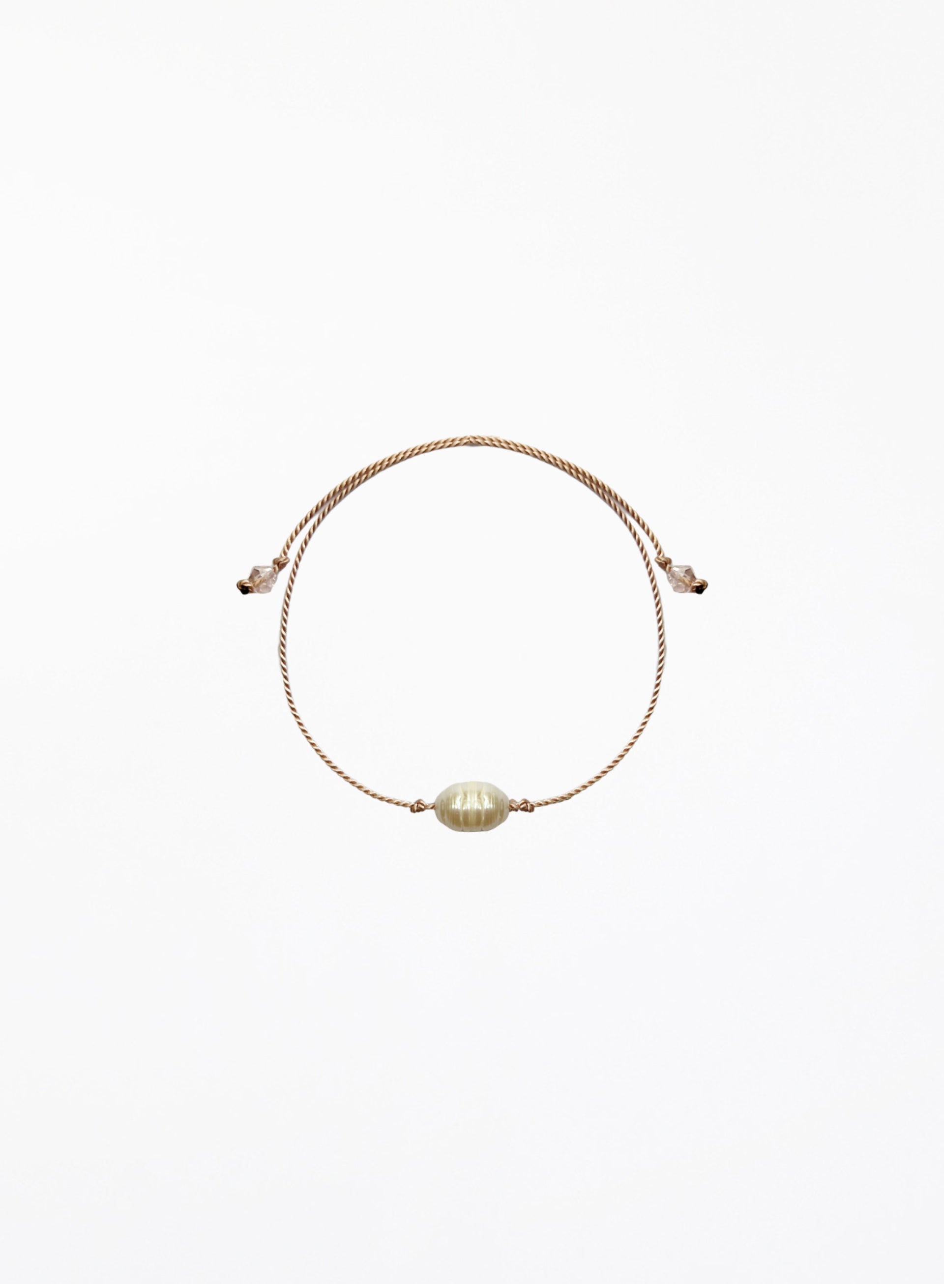 pearl pink silk cord bracelet