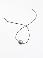 Rui Grey Pearl Silk Cord Bracelet - Nero