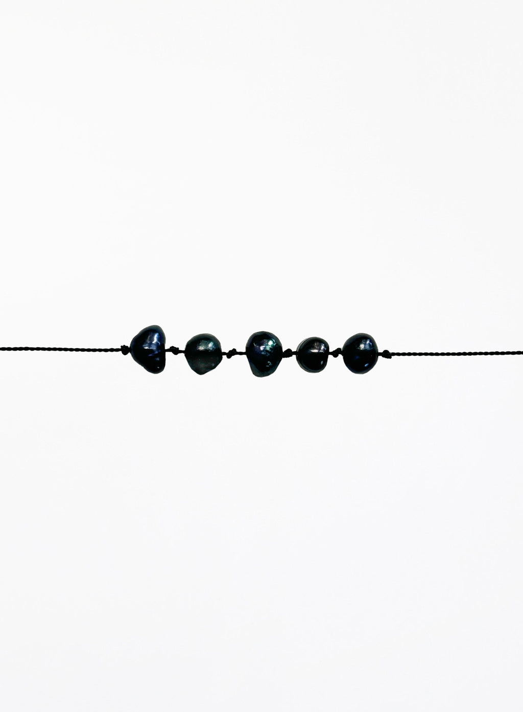 Black Pearls Silk Cord Bracelet