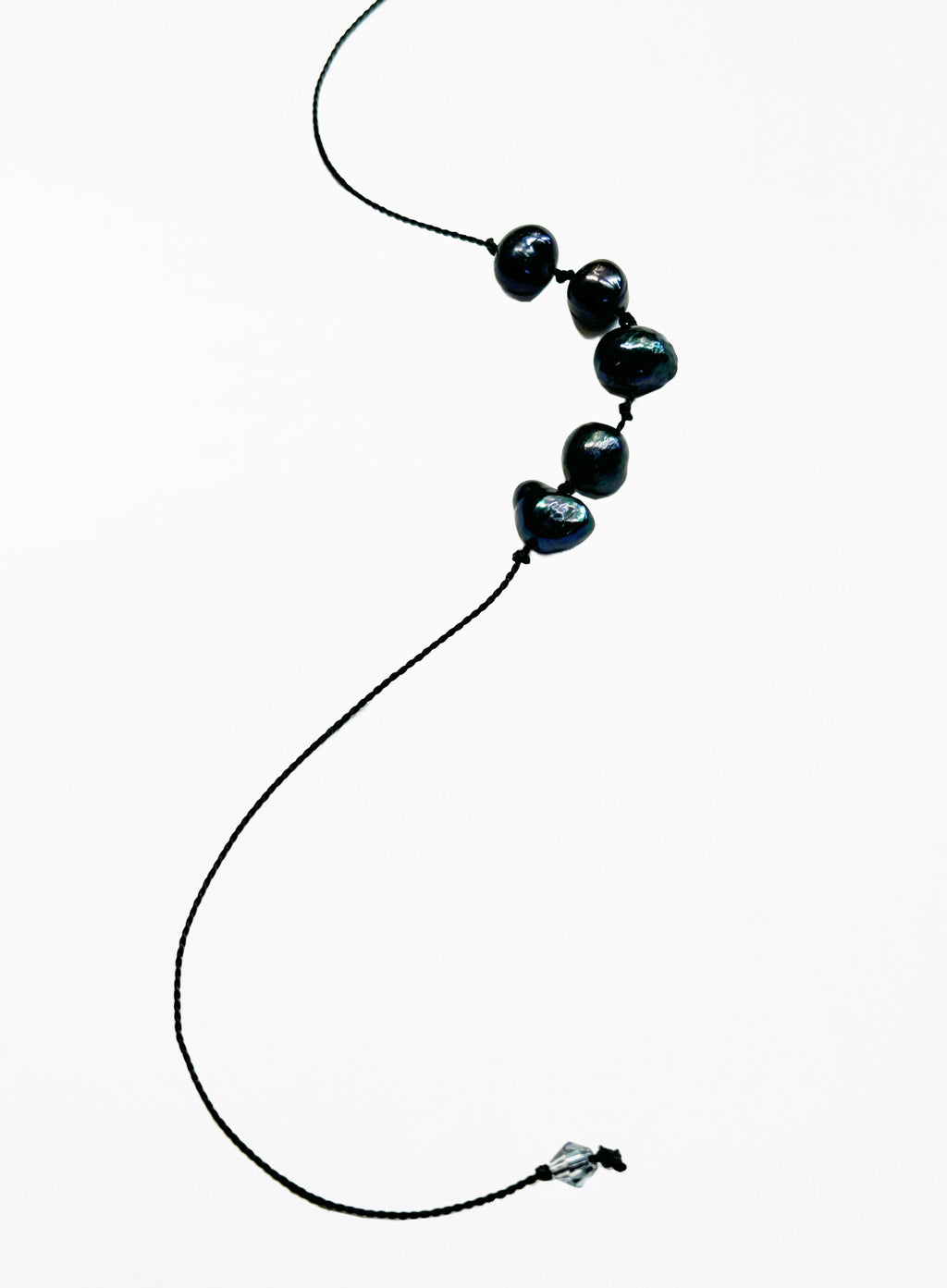 Black Pearls Silk Cord Bracelet