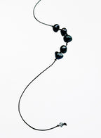 Black Pearls Silk Cord Bracelet