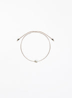 rose pink cord bracelet with pearl charm