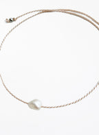 rose pink cord bracelet with pearl charm