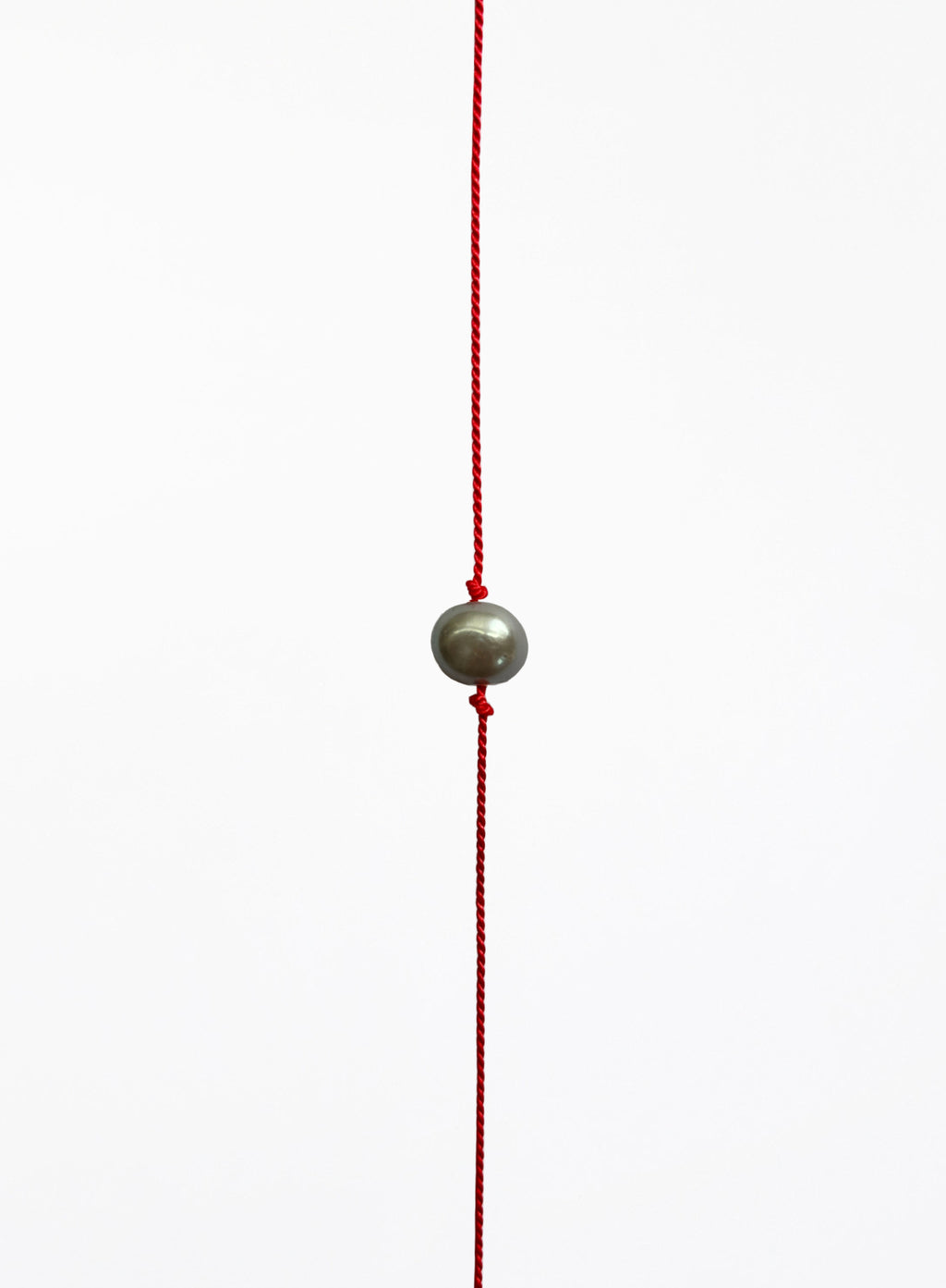 pearl red silk cord bracelet