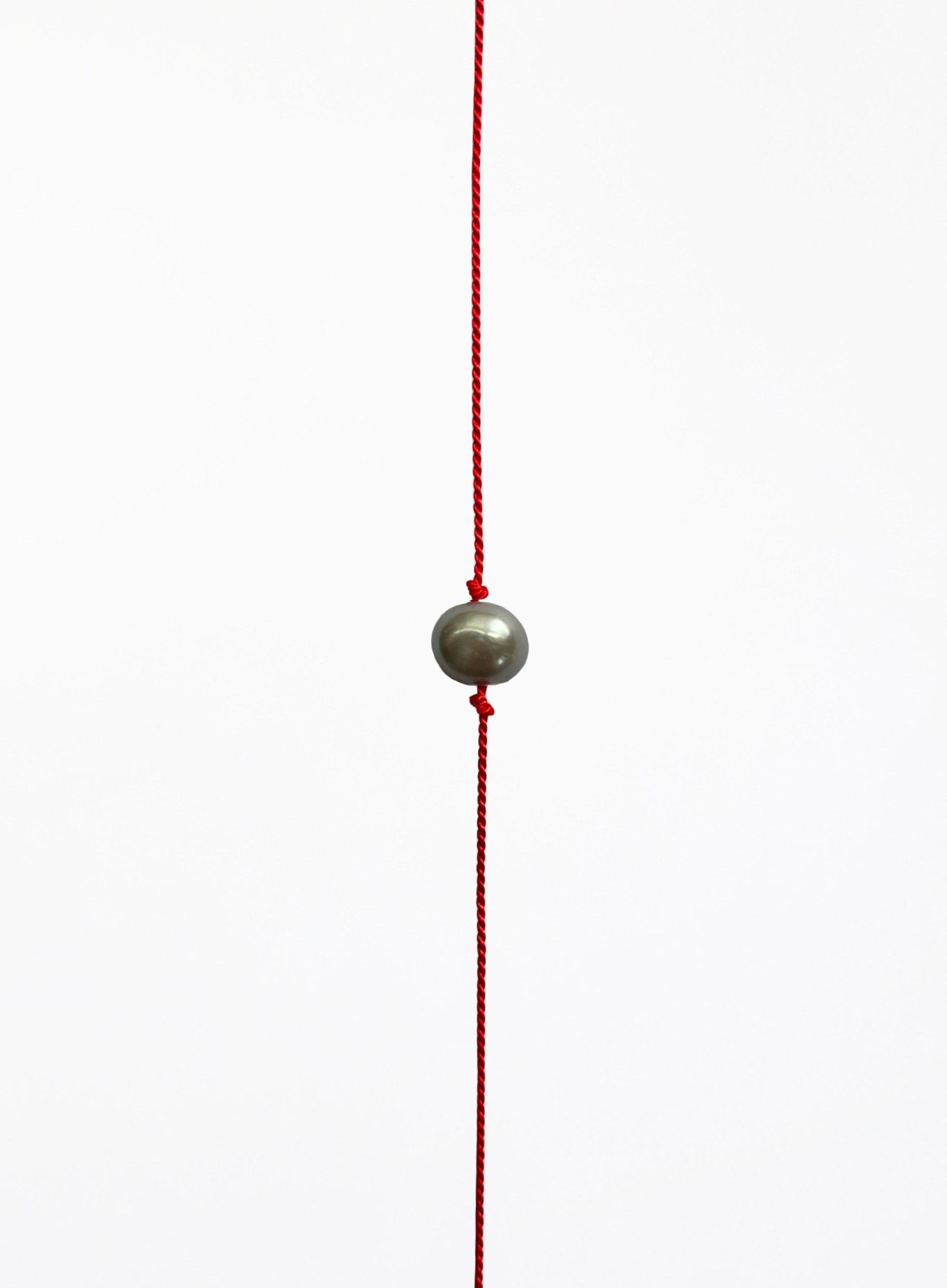 pearl red silk cord bracelet